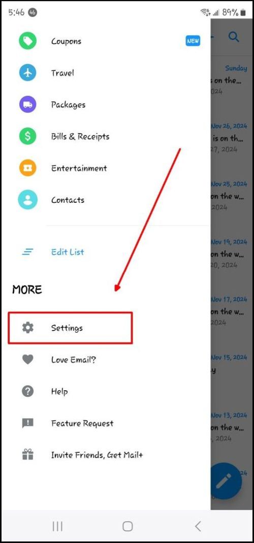Choose Settings