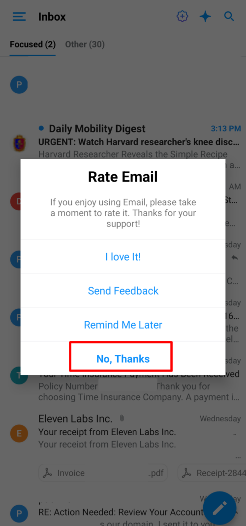 Rate Email