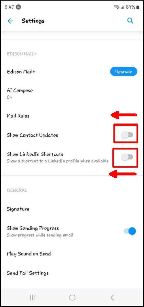 Settings - Show